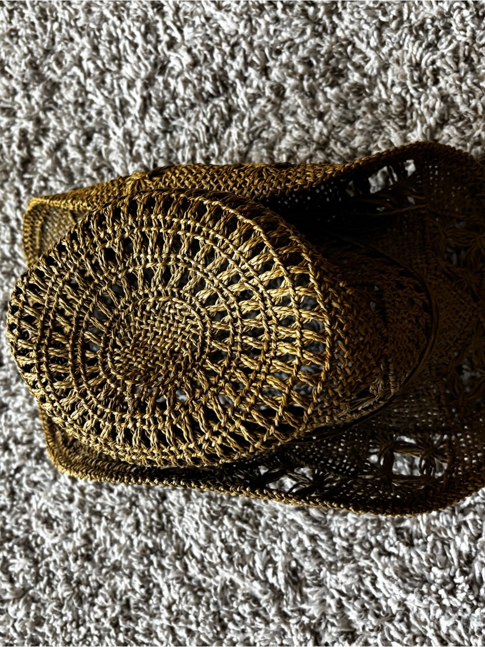 Handwoven Crochet Sun Hat - Natural Tan handmade fixable shape Dorfman Pacific - Picture 2 of 6